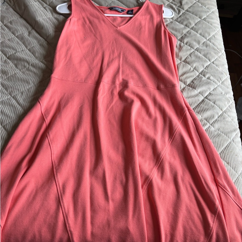 Lands' End Pink Sleeveless A-Line Midi Dress